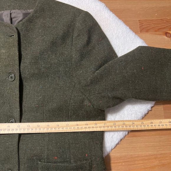 VTG Moffat Woollens Scotland Green Donegal Suit Jacket Wool Blazer Size LG - Picture 10 of 11